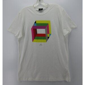 Paul Smith Shirt Large Pullover 3D Cube Graphic T Tee Organic Cotton